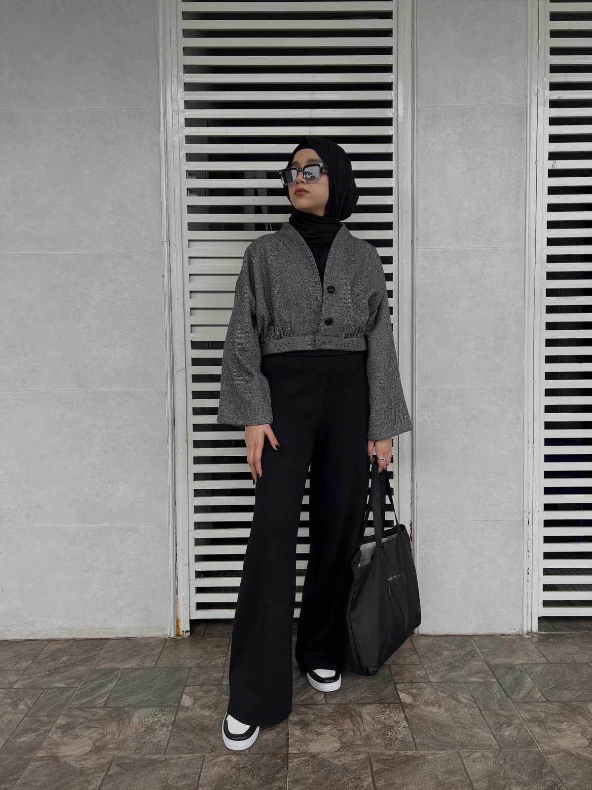 Nova Crop Tweed Shacket